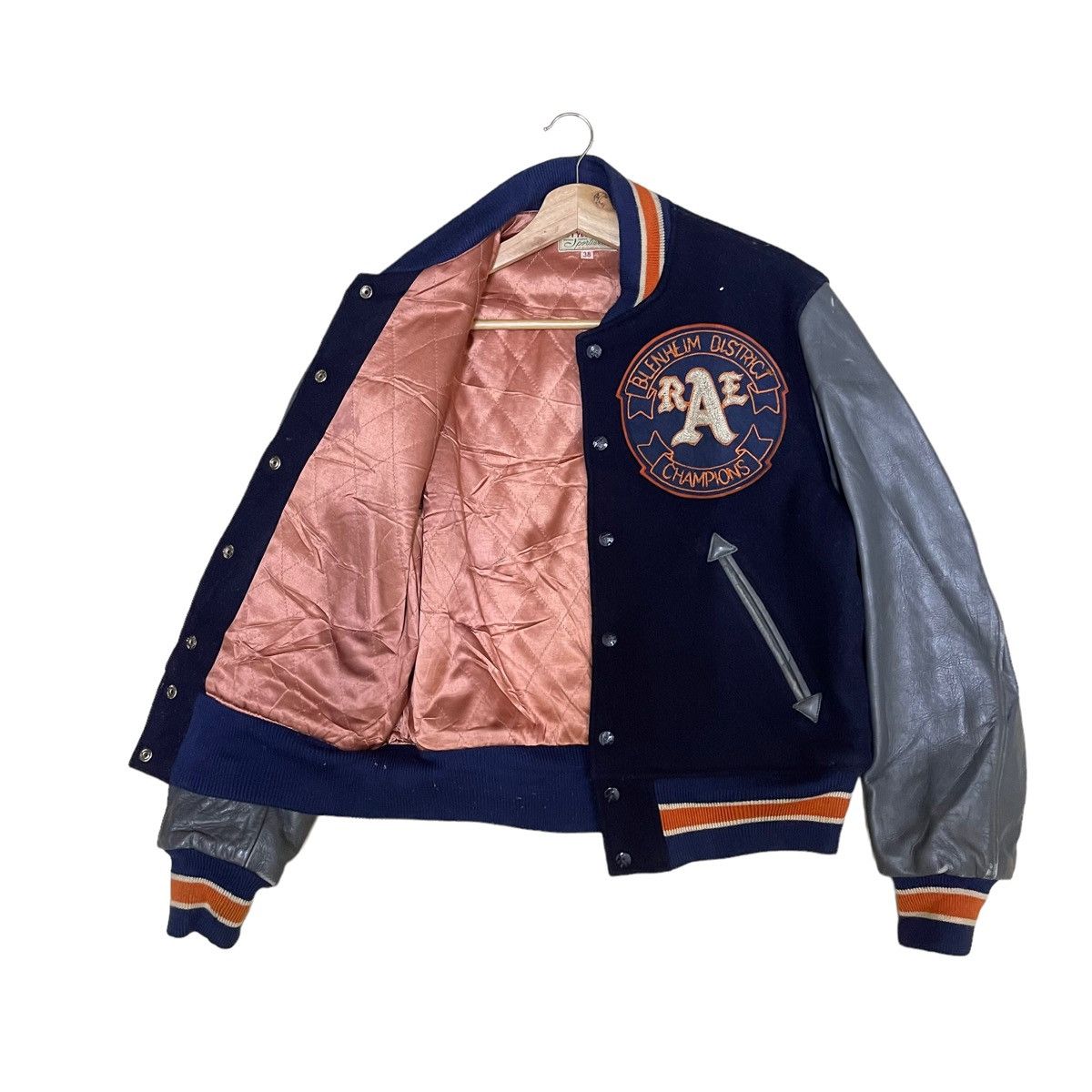 Sugar Cane × Toyo Enterprises × Vintage 90s Style Eyes By Sugar Cane Wool Varsity Leather Sleeve Size US M / EU 48-50 / 2 - 1 Thumbnail