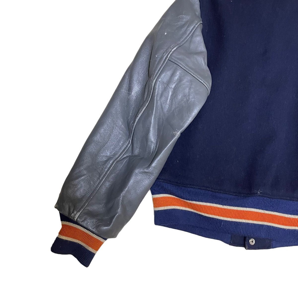 Sugar Cane × Toyo Enterprises × Vintage 90s Style Eyes By Sugar Cane Wool Varsity Leather Sleeve Size US M / EU 48-50 / 2 - 14 Thumbnail