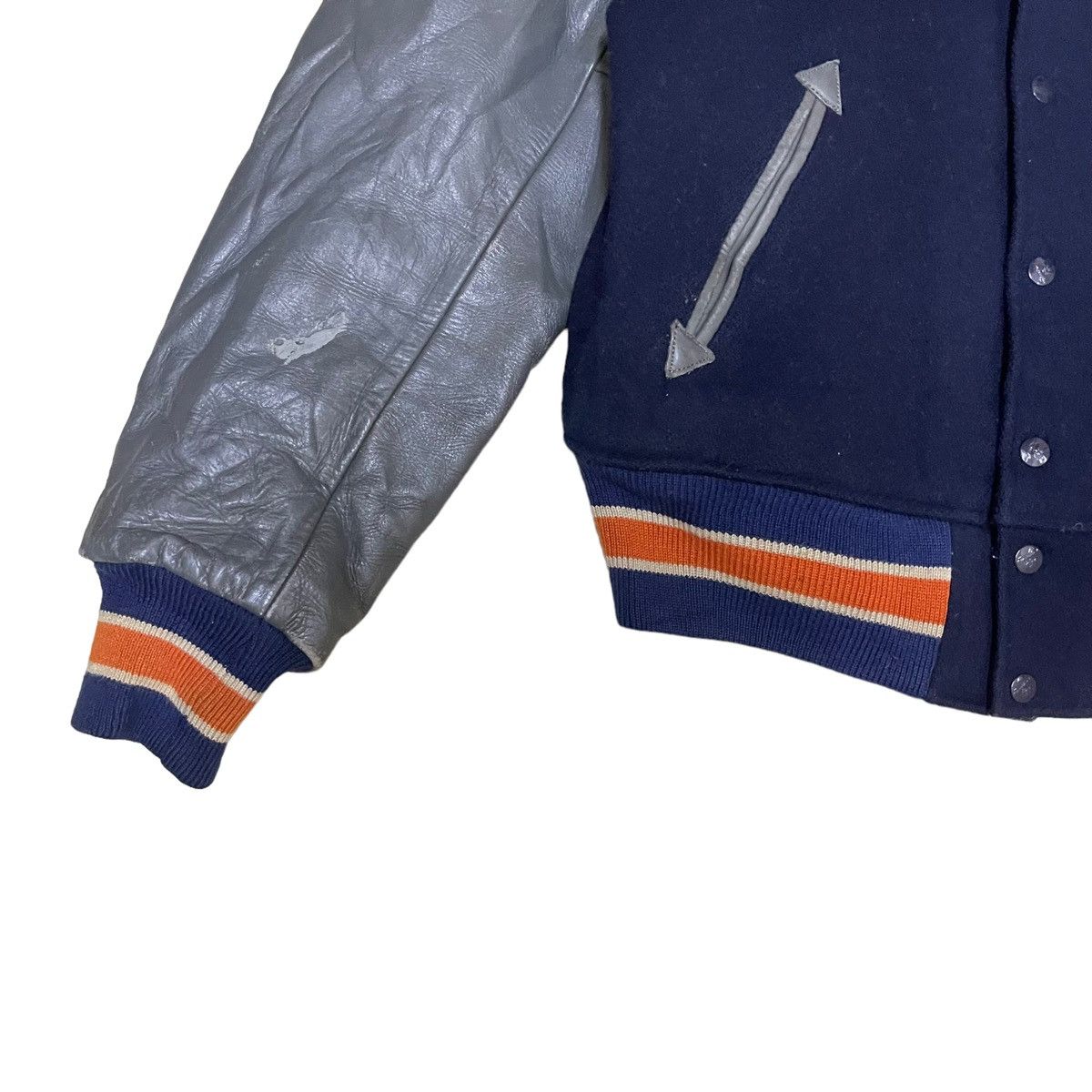 Sugar Cane × Toyo Enterprises × Vintage 90s Style Eyes By Sugar Cane Wool Varsity Leather Sleeve Size US M / EU 48-50 / 2 - 9 Thumbnail