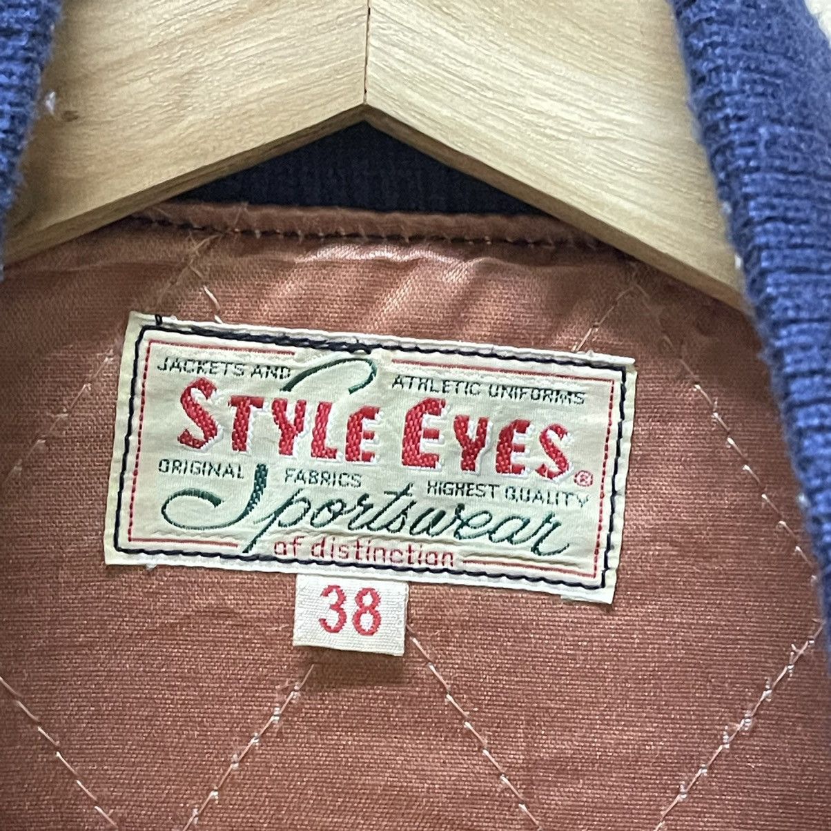 Sugar Cane × Toyo Enterprises × Vintage 90s Style Eyes By Sugar Cane Wool Varsity Leather Sleeve Size US M / EU 48-50 / 2 - 16 Thumbnail