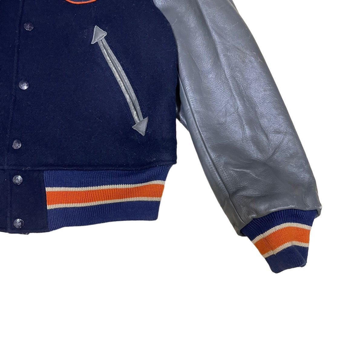 Sugar Cane × Toyo Enterprises × Vintage 90s Style Eyes By Sugar Cane Wool Varsity Leather Sleeve Size US M / EU 48-50 / 2 - 8 Thumbnail