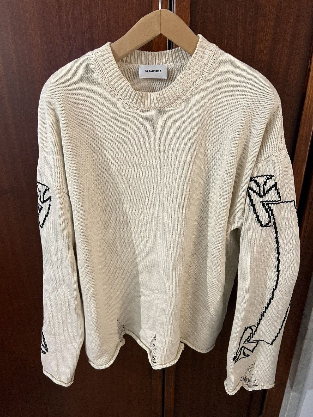 ASKYURSELF】Chunky Banned Knit Sweater-