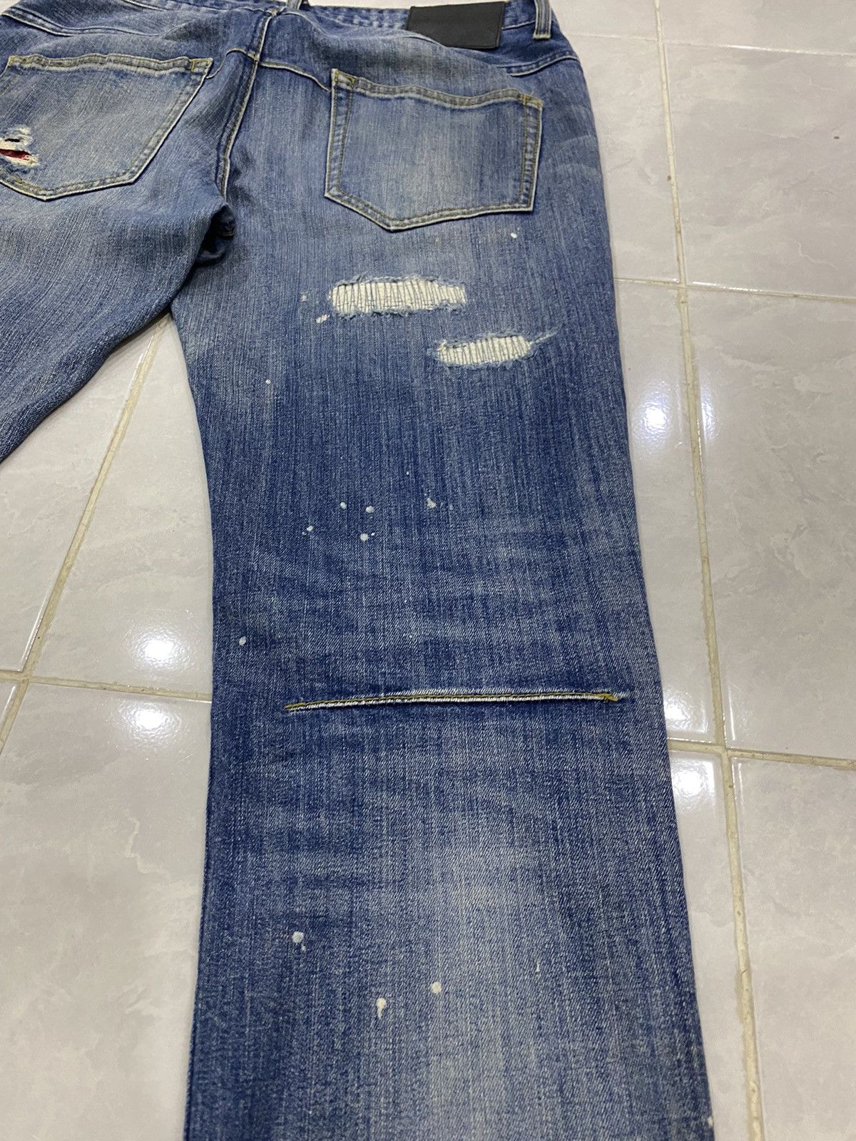 Number (N)ine Number (N)ine🎵 Loveless Guild Prime Distress Painted Denim Size US 33 - 16 Thumbnail