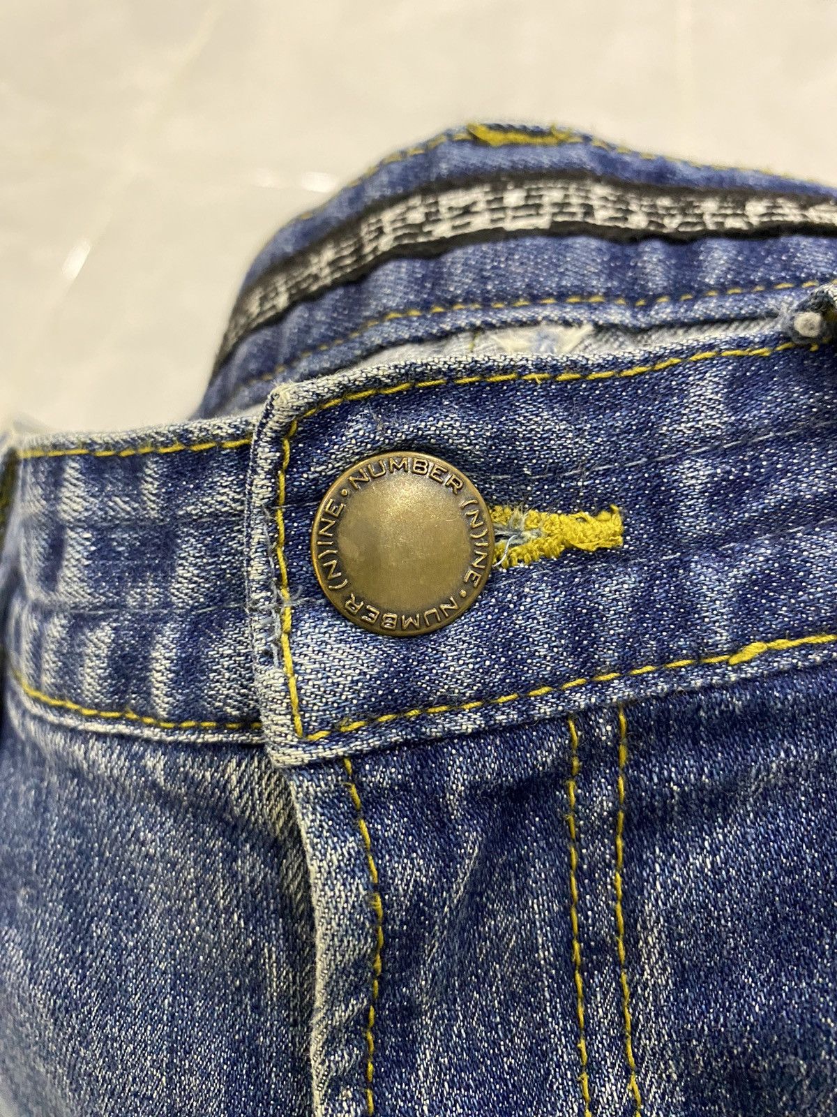 Number (N)ine Number (N)ine🎵 Loveless Guild Prime Distress Painted Denim Size US 33 - 6 Thumbnail