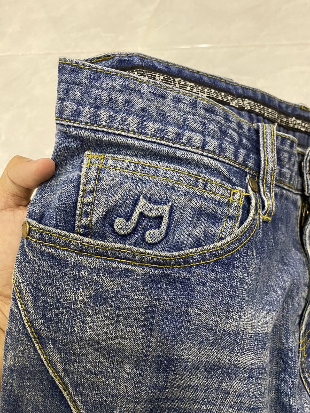 Number (N)ine Number (N)ine🎵 Loveless Guild Prime Distress Painted Denim Size US 33 - 7 Thumbnail