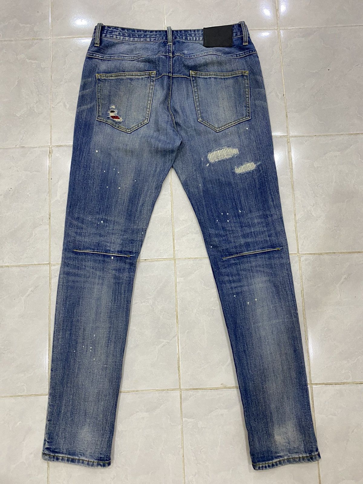 Number (N)ine Number (N)ine🎵 Loveless Guild Prime Distress Painted Denim Size US 33 - 11 Thumbnail