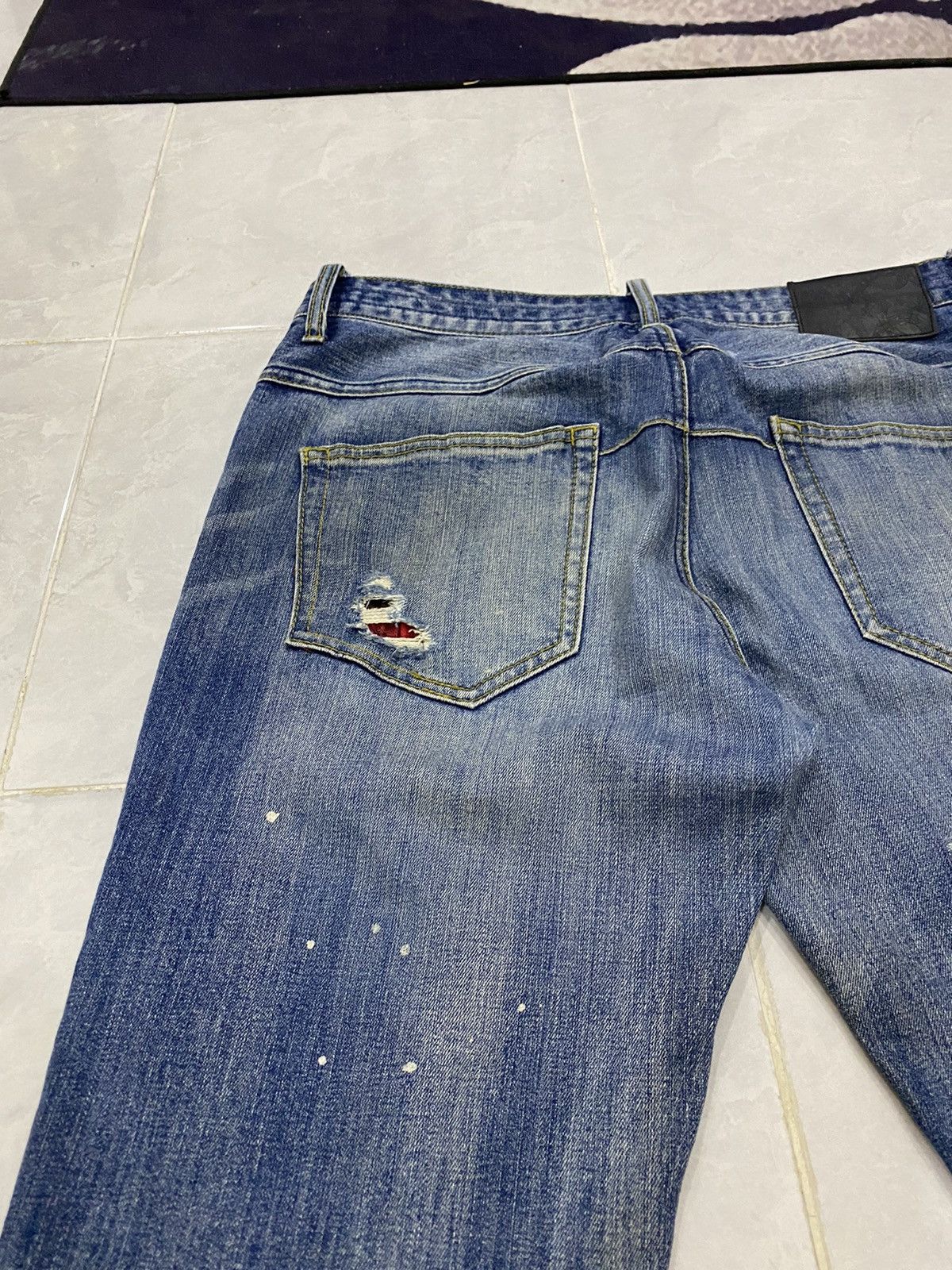 Number (N)ine Number (N)ine🎵 Loveless Guild Prime Distress Painted Denim Size US 33 - 13 Thumbnail