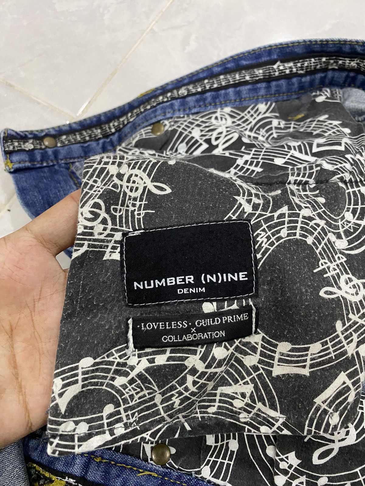 Number (N)ine Number (N)ine🎵 Loveless Guild Prime Distress Painted Denim Size US 33 - 9 Thumbnail