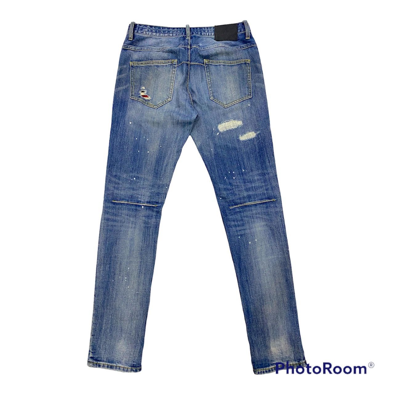 Number (N)ine Number (N)ine🎵 Loveless Guild Prime Distress Painted Denim Size US 33 - 2 Thumbnail