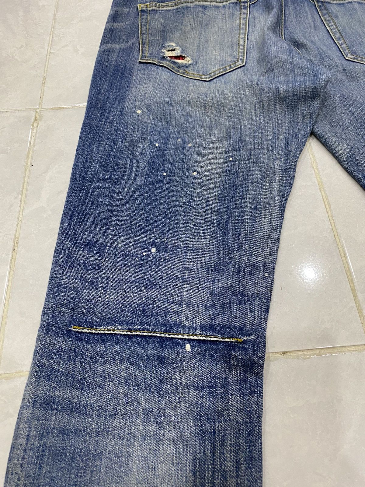 Number (N)ine Number (N)ine🎵 Loveless Guild Prime Distress Painted Denim Size US 33 - 15 Thumbnail
