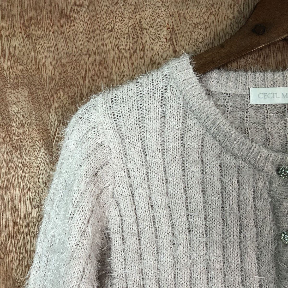 Vintage Cecil Mcbee crop top Shag Shaggy Fur Mohair Knitwear #6611 Size M / US 6-8 / IT 42-44 - 4 Thumbnail