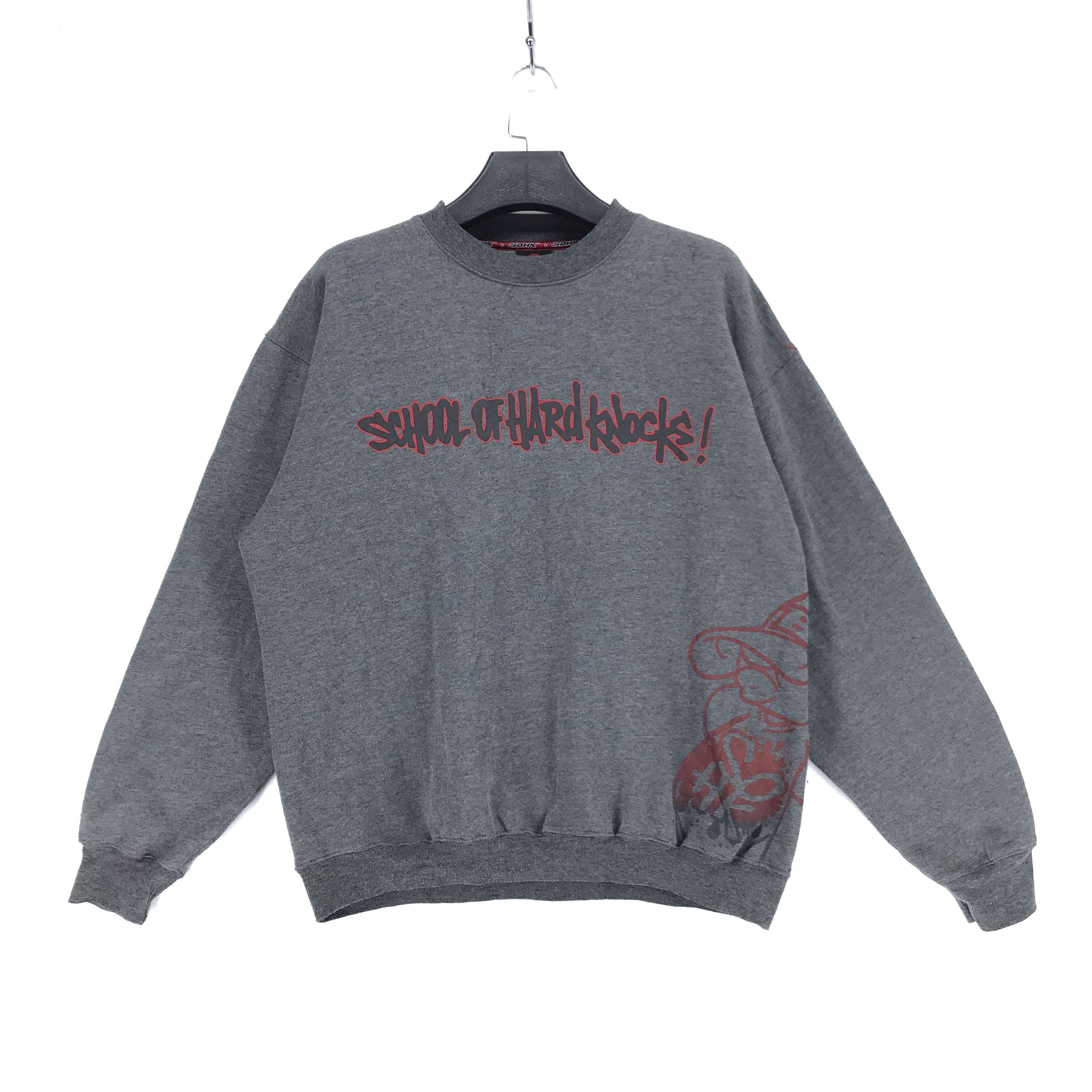 image of High School Legends School Of Hard Knock Big Logo Pullover Sweatshirt 2457-94 in Grey (Size XL)