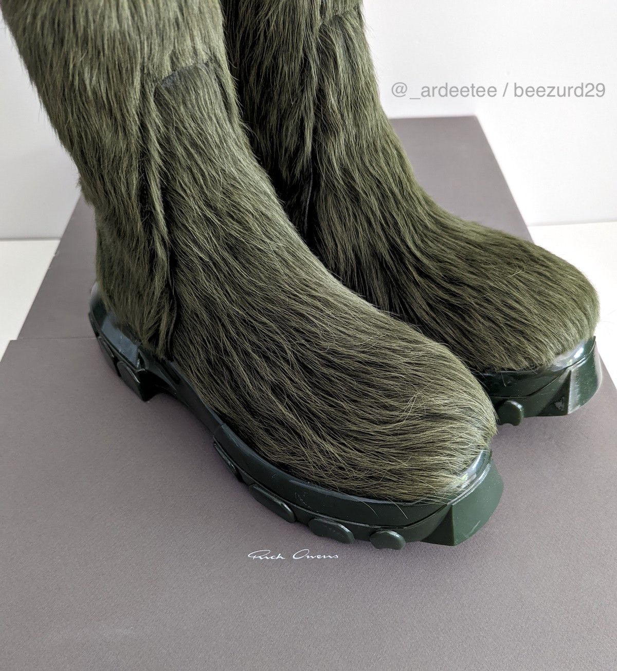 Rick Owens 💥UNRELEASED 1/1 CALF HAIR FUR CREEPER BOZO TRACTOR BOOTS Size US 8 / EU 41 - 6 Thumbnail