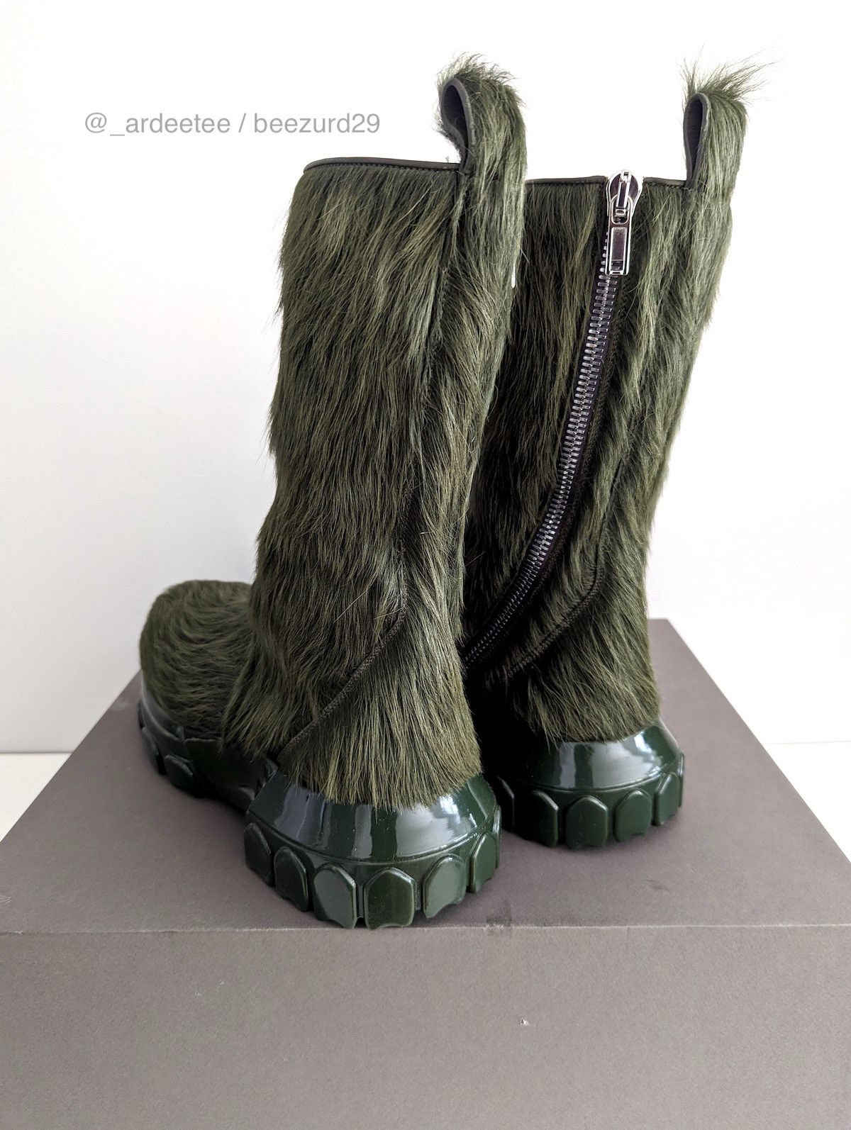 Rick Owens 💥UNRELEASED 1/1 CALF HAIR FUR CREEPER BOZO TRACTOR BOOTS Size US 8 / EU 41 - 4 Thumbnail