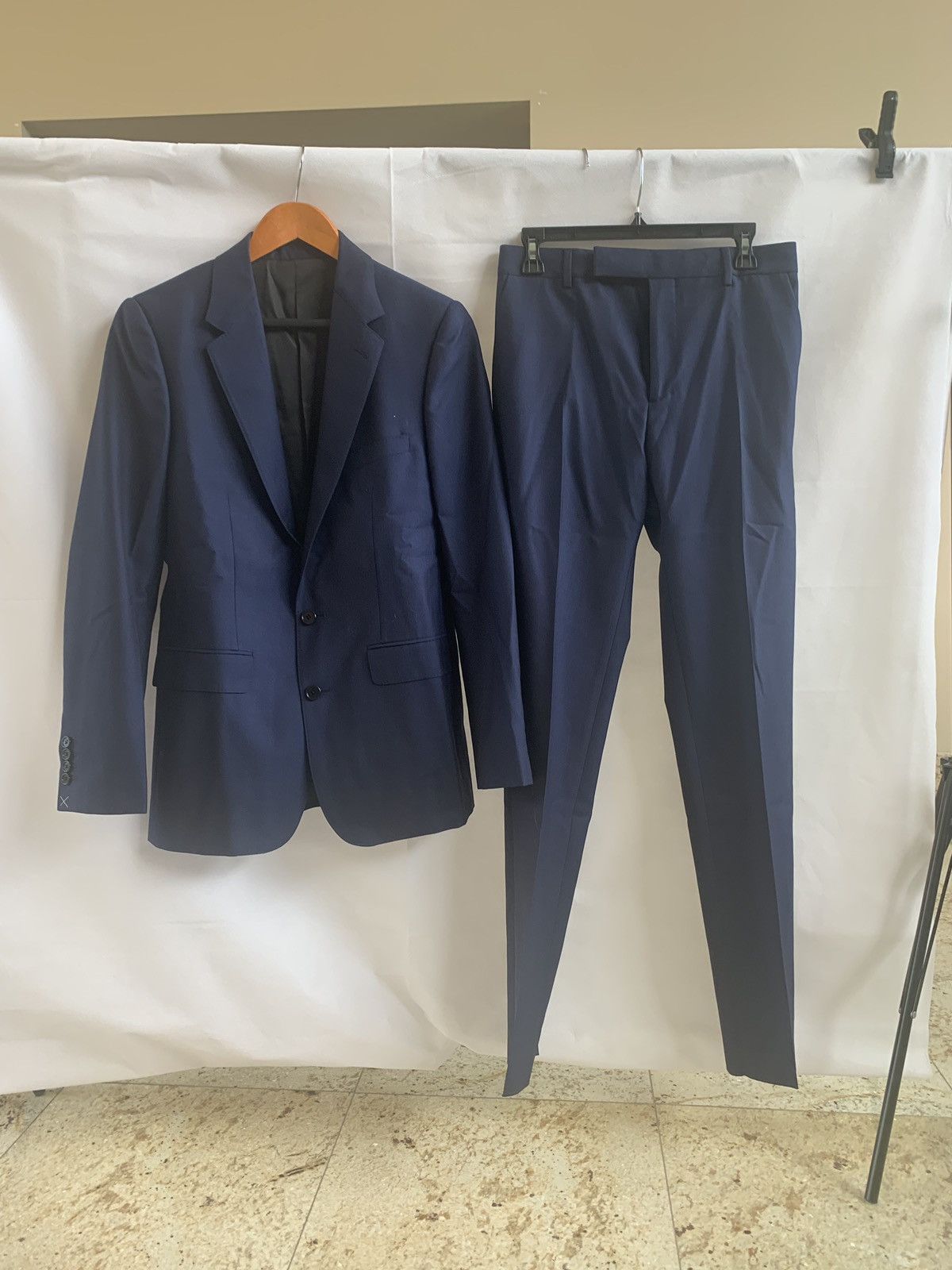 Celine Deep Navy Slim Suit Size 42R - 1 Thumbnail