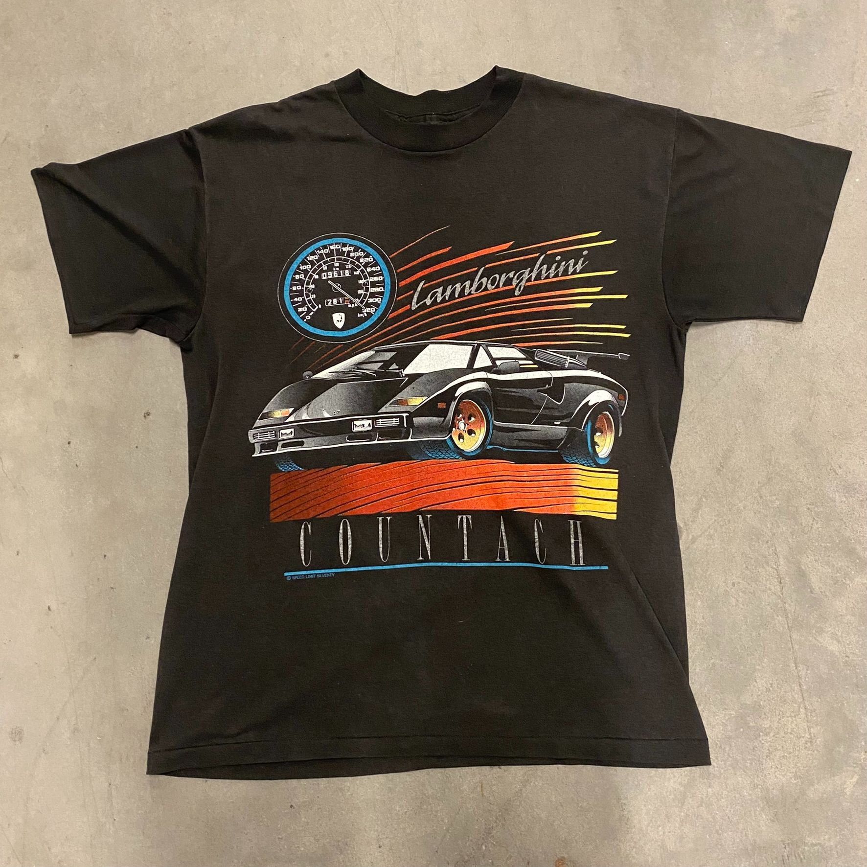 Lamborghini Crazy Vintage 80s Lamborghini Countach Racing T-Shirt Size US L / EU 52-54 / 3 - 1 Thumbnail