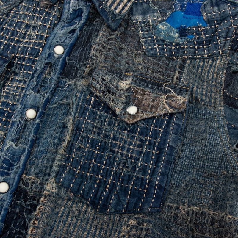 Kapital × Kapital Kountry KAPITAL BORO WESTERN SHIRT- Indigo Size US S / EU 44-46 / 1 - 8 Thumbnail
