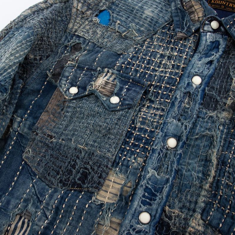 Kapital × Kapital Kountry KAPITAL BORO WESTERN SHIRT- Indigo Size US S / EU 44-46 / 1 - 6 Thumbnail