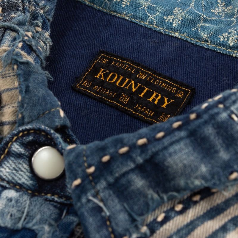 Kapital × Kapital Kountry KAPITAL BORO WESTERN SHIRT- Indigo Size US S / EU 44-46 / 1 - 5 Thumbnail