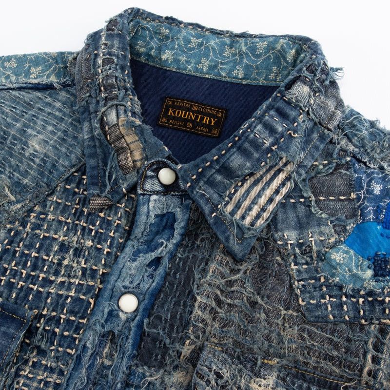 Kapital × Kapital Kountry KAPITAL BORO WESTERN SHIRT- Indigo Size US S / EU 44-46 / 1 - 3 Thumbnail