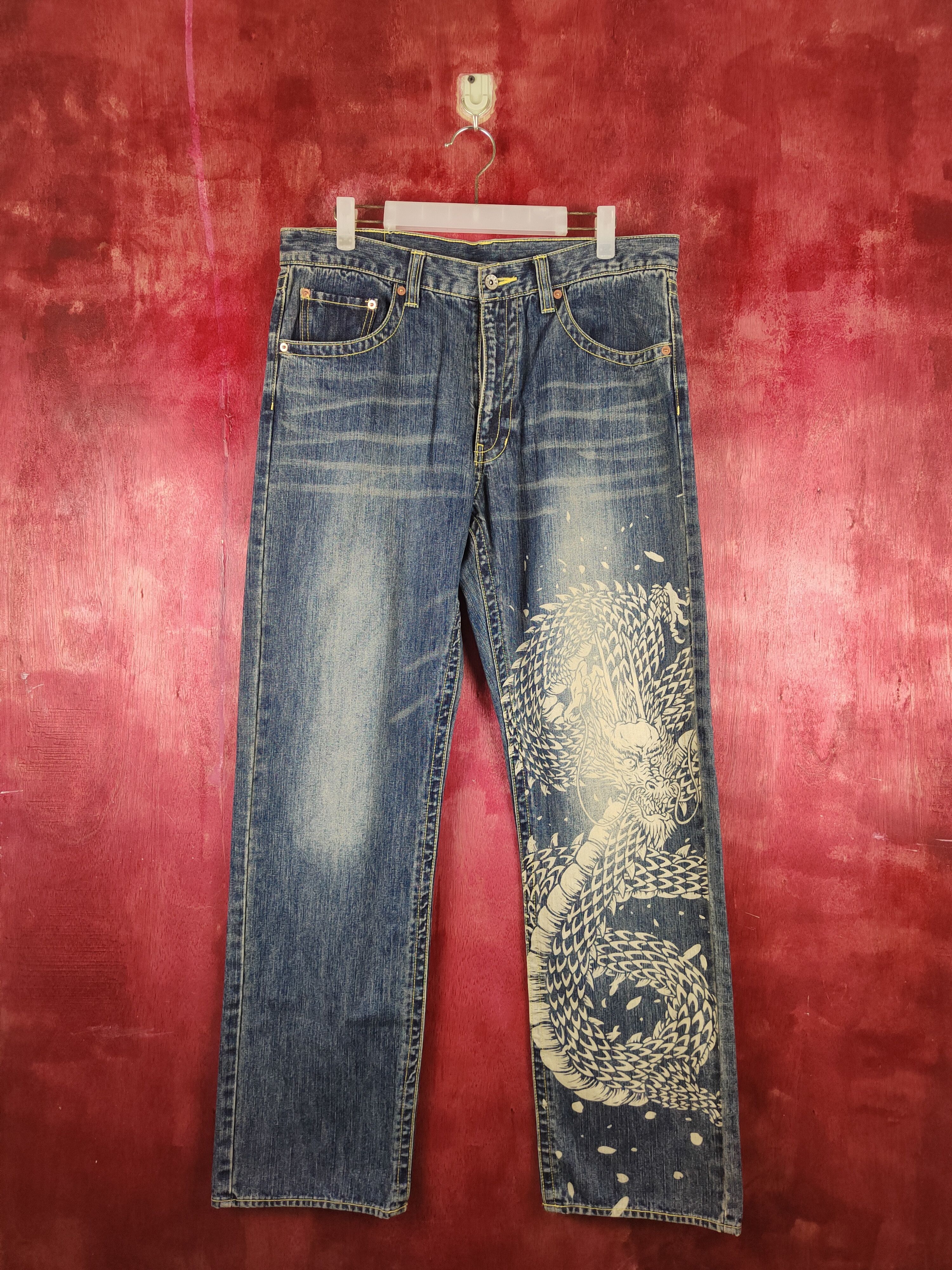 Japanese Brand-Dragon Dark Blue Multipocket Denim #S180