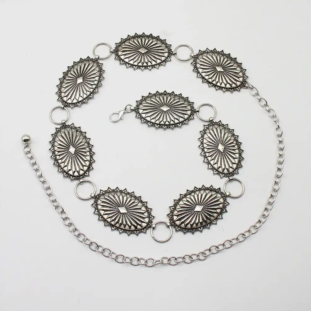 Jewelry Medallion Concho Chain Belt Size ONE SIZE - 4 Thumbnail