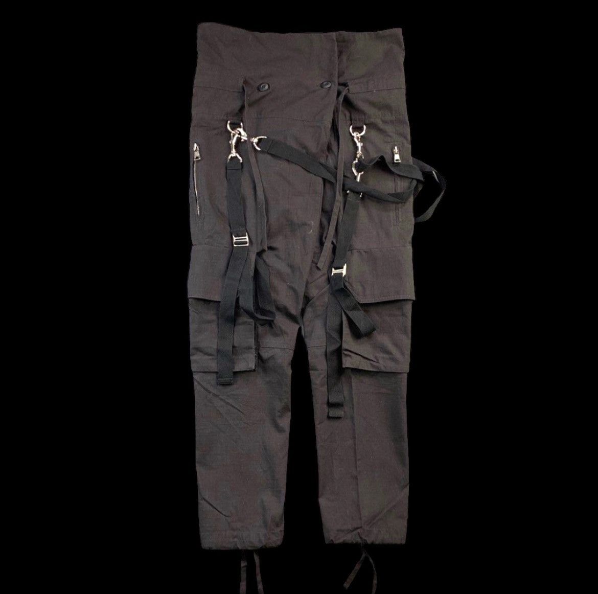 image of Balmain Bondage Pants - Christoph Decarnin Era - 2009 in Overdyed Black, Men's (Size 32)