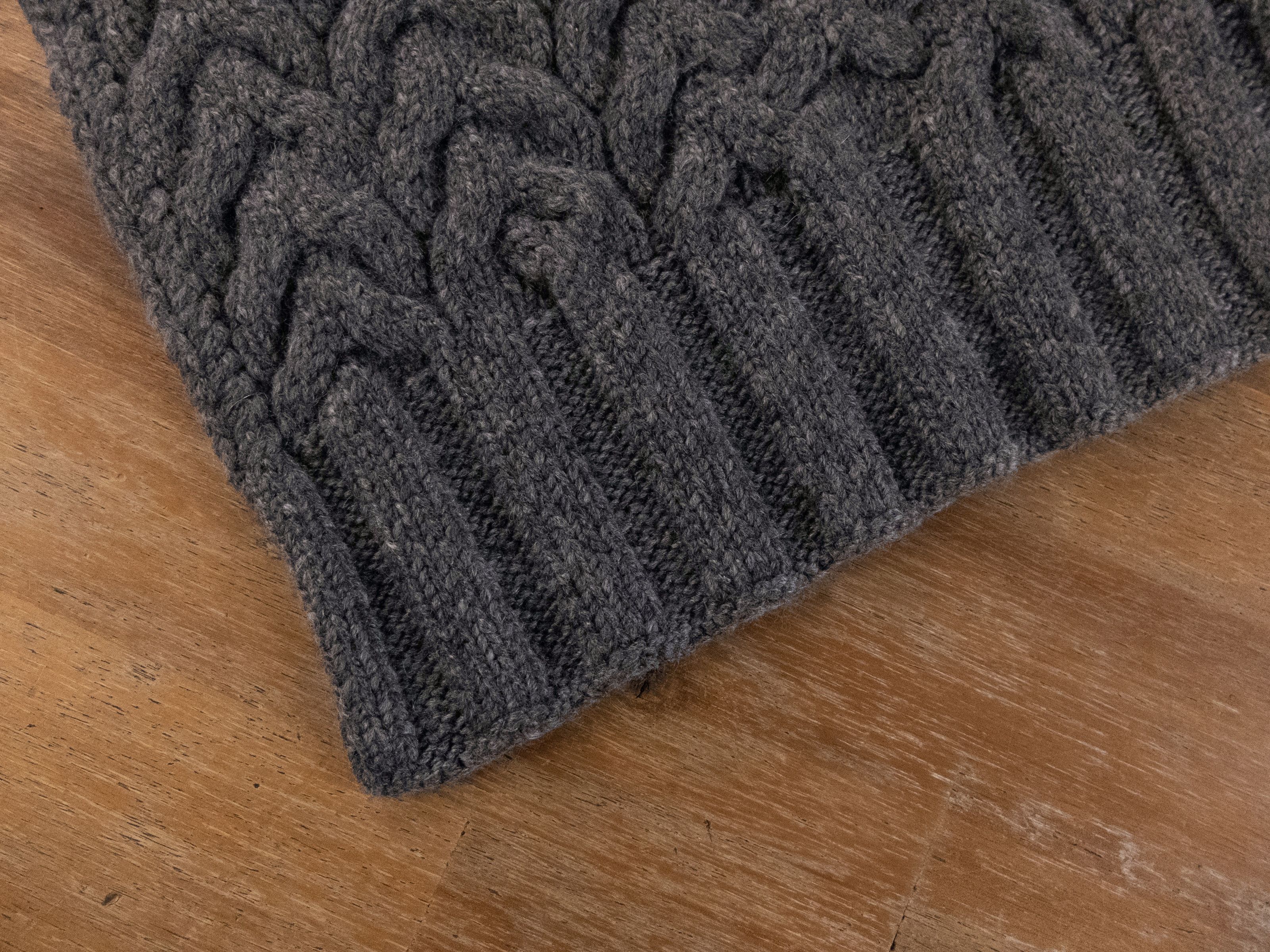 Loro Piana LORO PIANA gray cable knit chunky pure cashmere scarf Size ONE SIZE - 2 Thumbnail