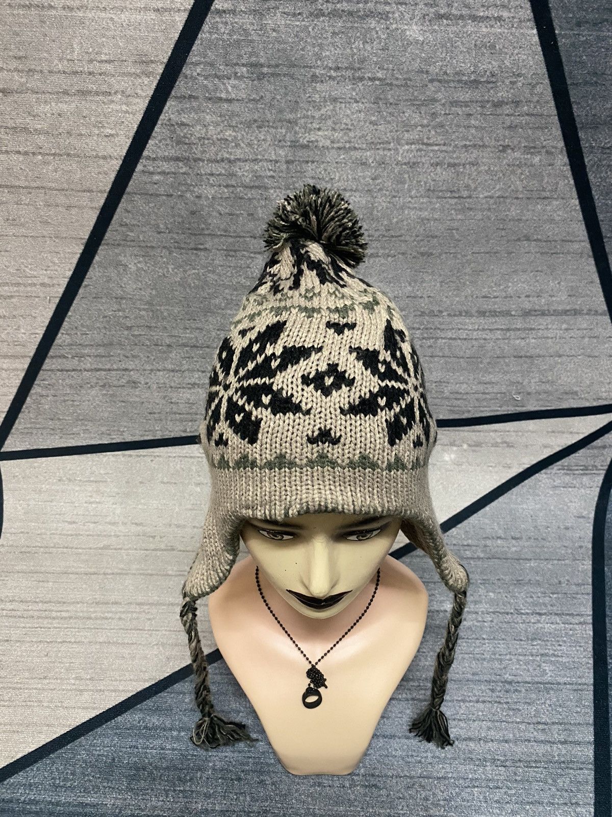 Japanese Brand × Native Japan Native Design Trapper Beanie Hat Size ONE SIZE - 3 Thumbnail