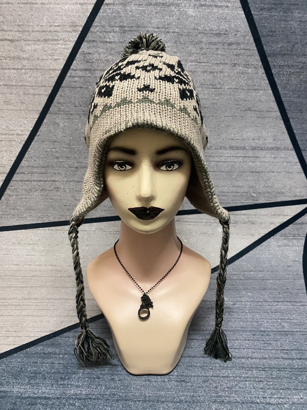 Japanese Brand × Native Japan Native Design Trapper Beanie Hat Size ONE SIZE - 2 Thumbnail