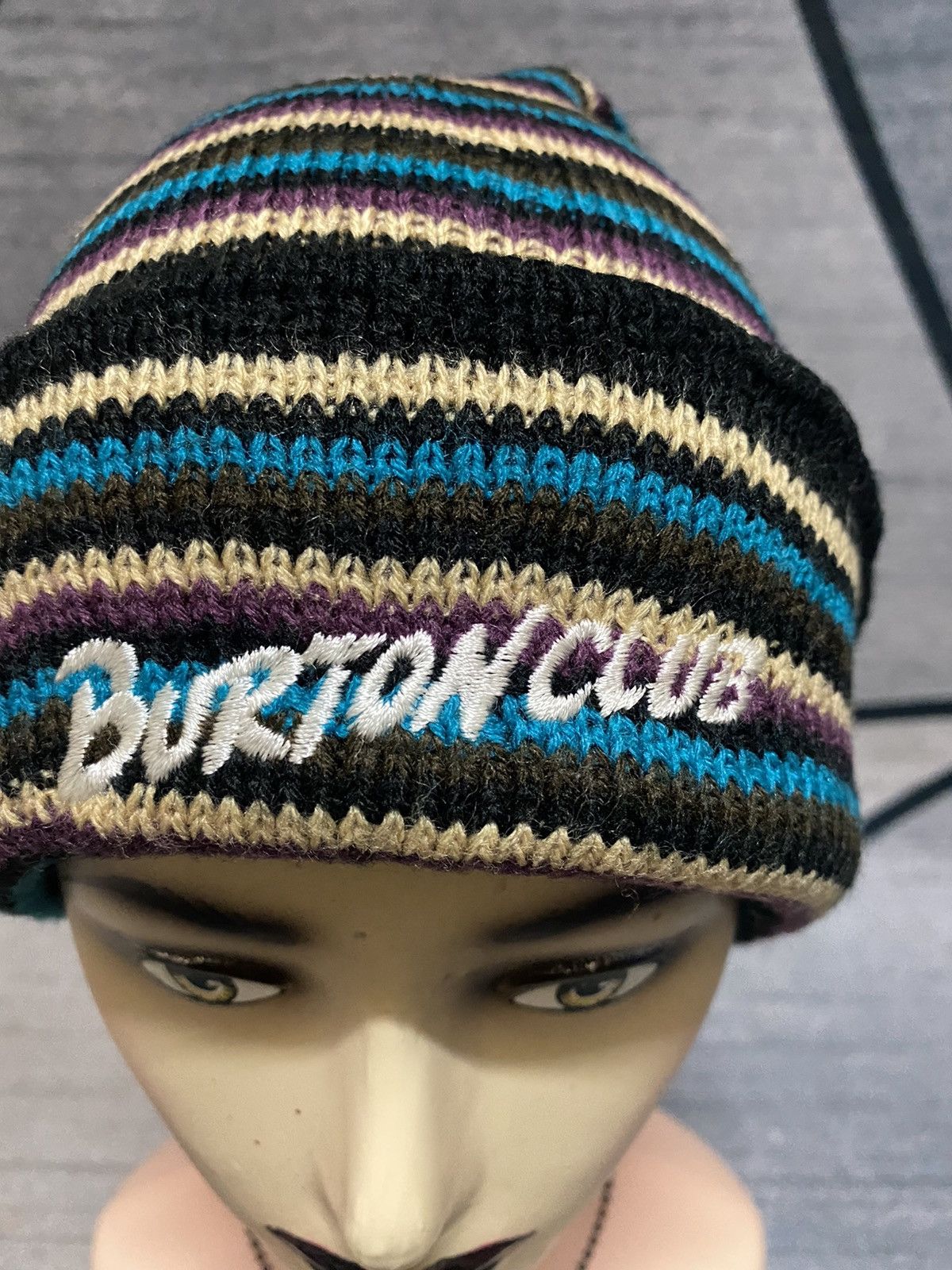 Burton Burton Club Embroidered Striped Multicolour Beanie Hat Size ONE SIZE - 2 Thumbnail