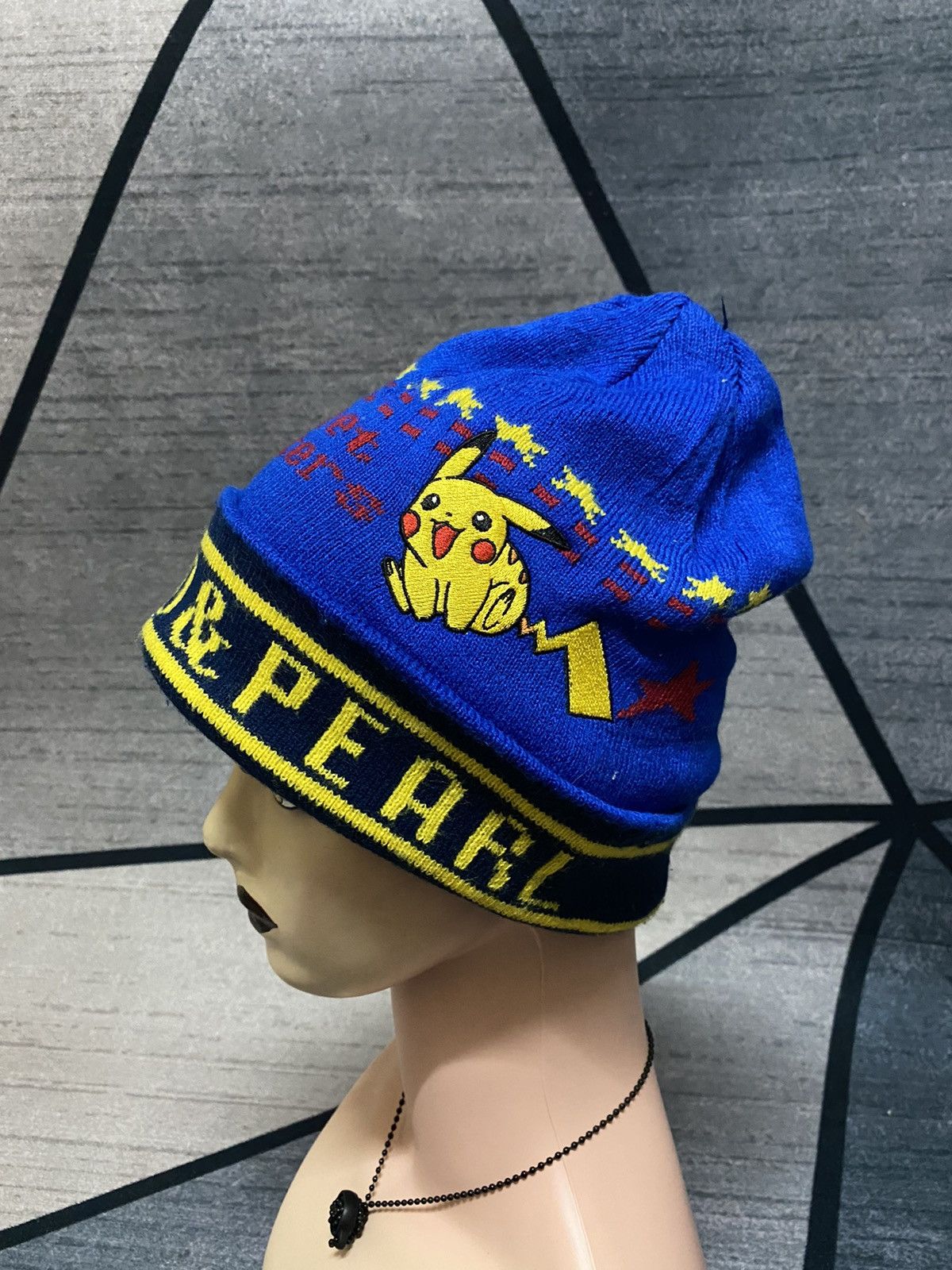 image of Nintendo x Pokemon Diamond & Pearl Pocket Monster Pokemon Pikachu Beanie Hat in Blue, Men's