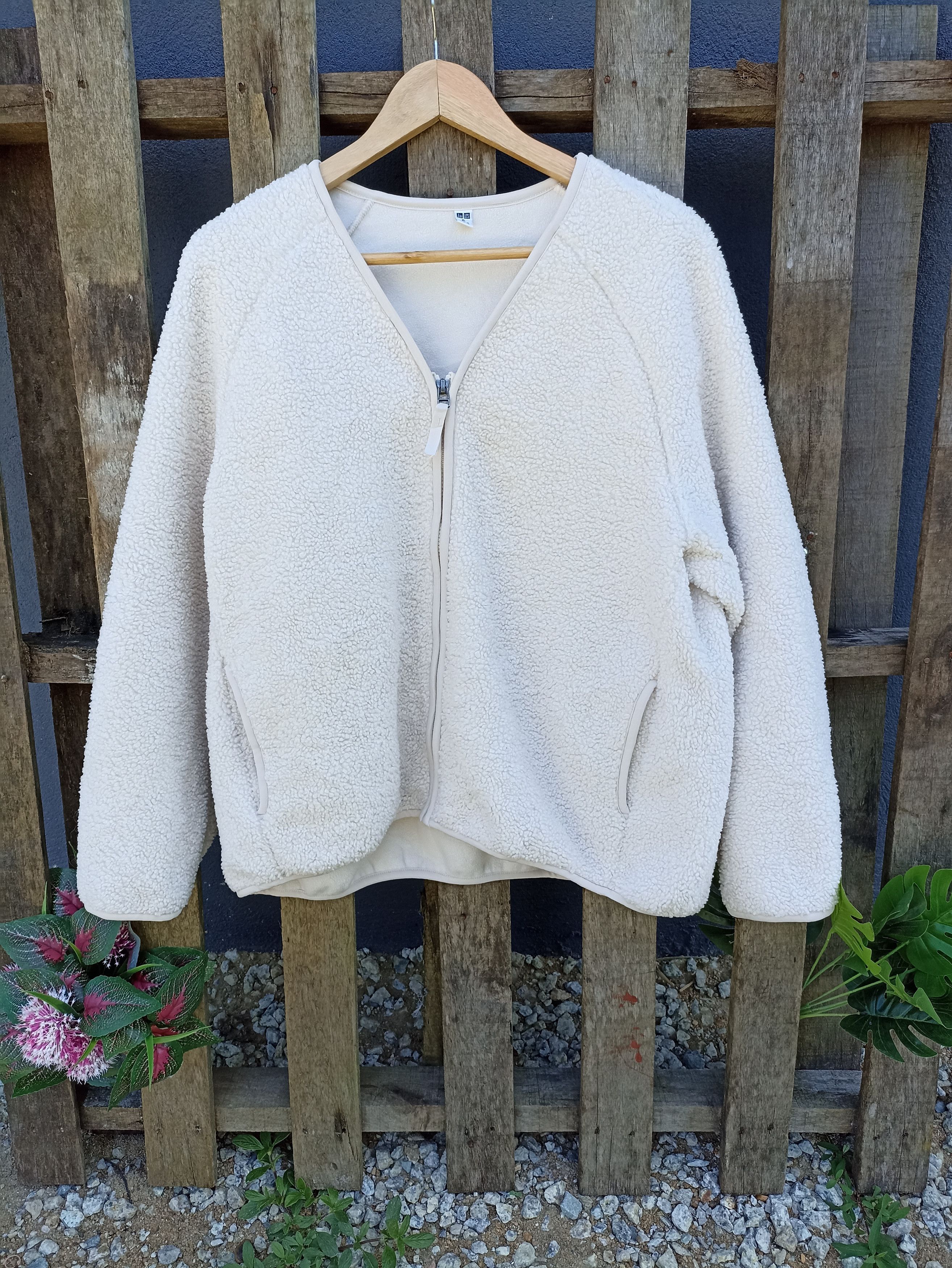 Japanese Brand × Uniqlo × Vintage Uniqlo Sherpa Cardigan Zipper Size US L / EU 52-54 / 3 - 1 Thumbnail