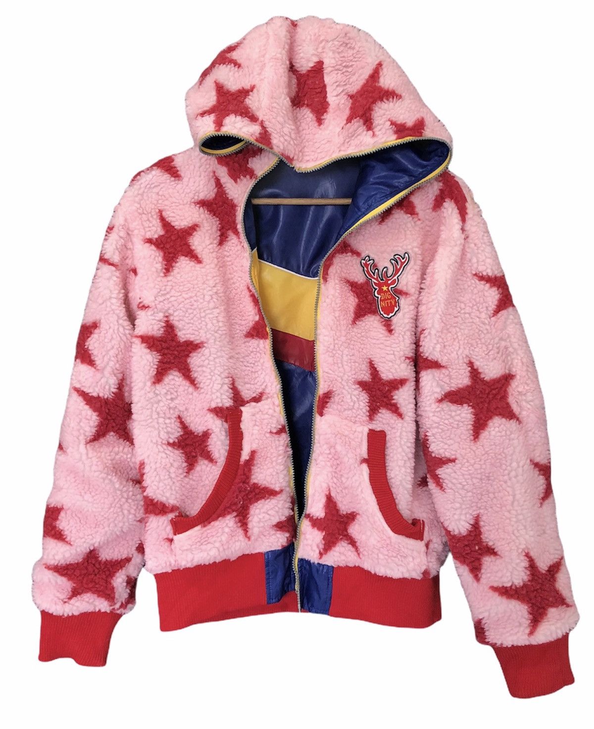 Vintage RARE🔥JAPANESE MULTICOLOUR REVERSIBLE SHERPA PUFFER JACKET Size US S / EU 44-46 / 1 - 3 Thumbnail