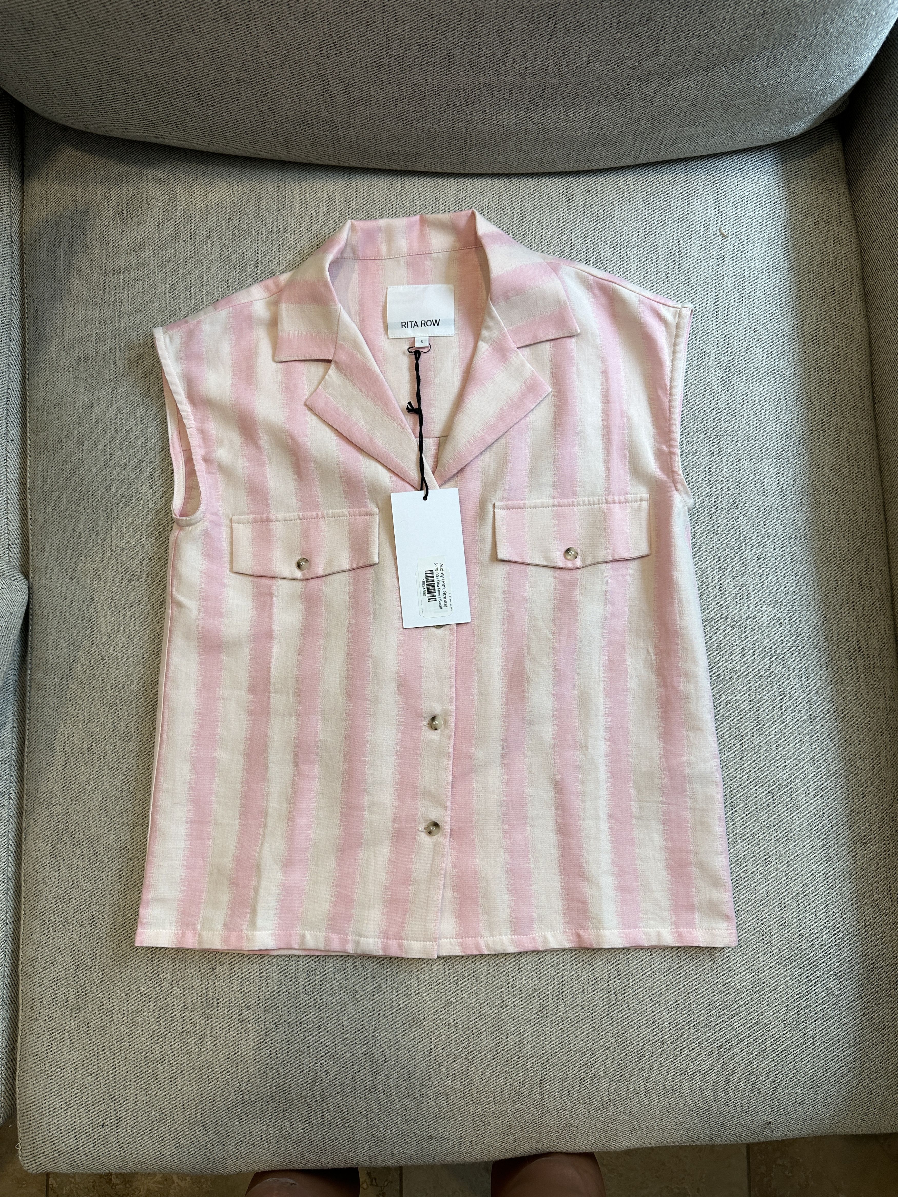 Rita Row Audrey Shirt in Pink Stripes Rita Row Audrey Shirt in Pink Stripes
