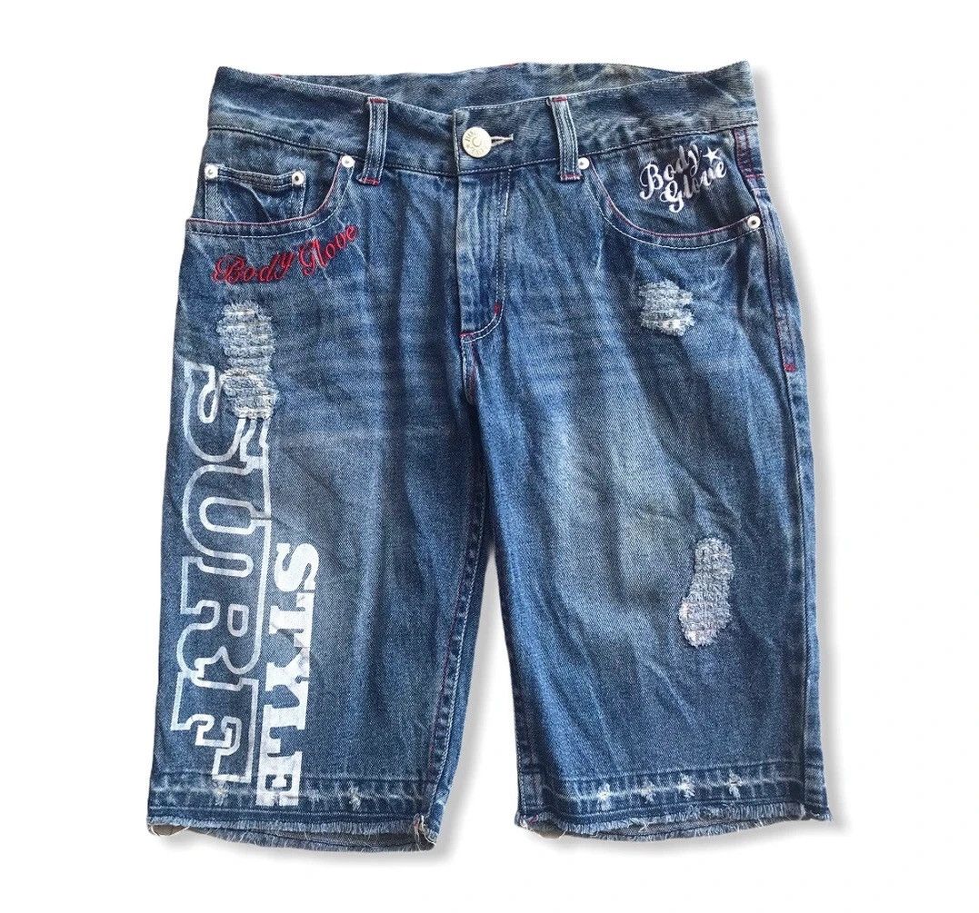 Japanese Brand Body Glove Blue Denim Surf Style Short Pant