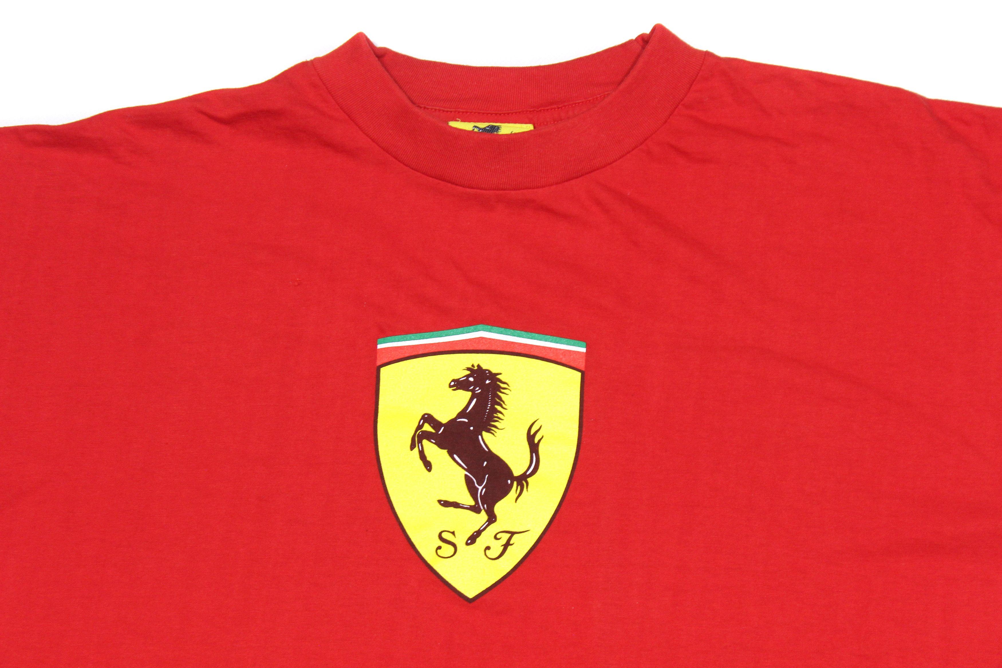Ferrari × Vintage 1996 Big Logo T-Shirt Size US L / EU 52-54 / 3 - 3 Thumbnail