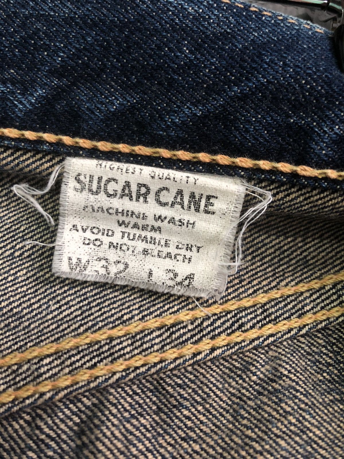 Sugar Cane × Vintage VINTAGE SUGAR CANE STAR JEANS SELVEDGE DISTRESSED DENIM Size US 32 / EU 48 - 6 Thumbnail