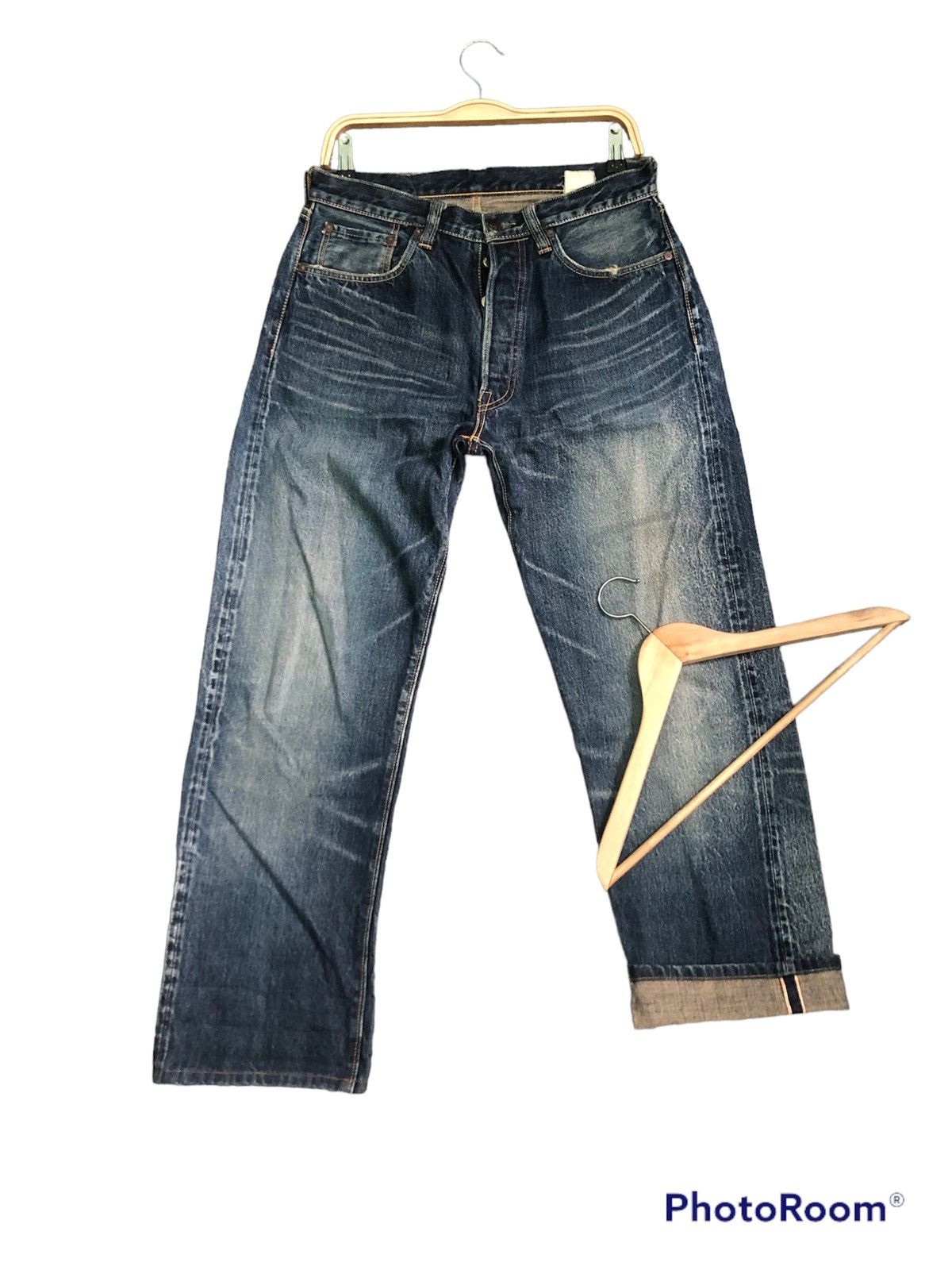 Sugar Cane × Vintage VINTAGE SUGAR CANE STAR JEANS SELVEDGE DISTRESSED DENIM Size US 32 / EU 48 - 2 Thumbnail