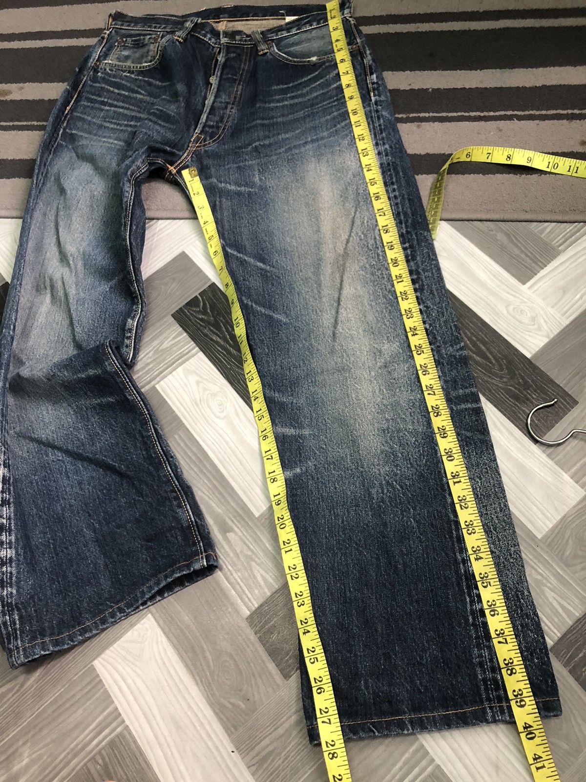 Sugar Cane × Vintage VINTAGE SUGAR CANE STAR JEANS SELVEDGE DISTRESSED DENIM Size US 32 / EU 48 - 10 Thumbnail