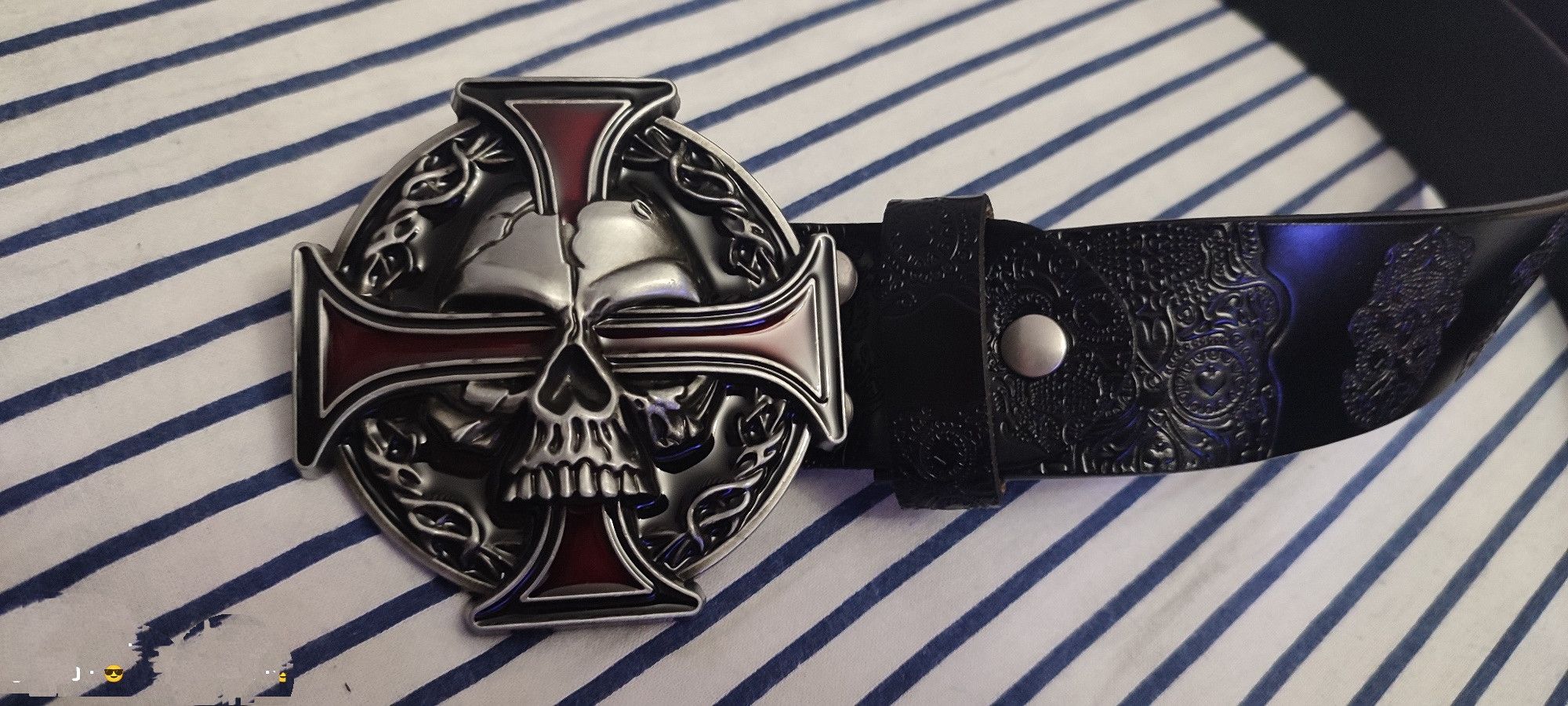 Leather Skull Leather Belts Size ONE SIZE - 2 Thumbnail