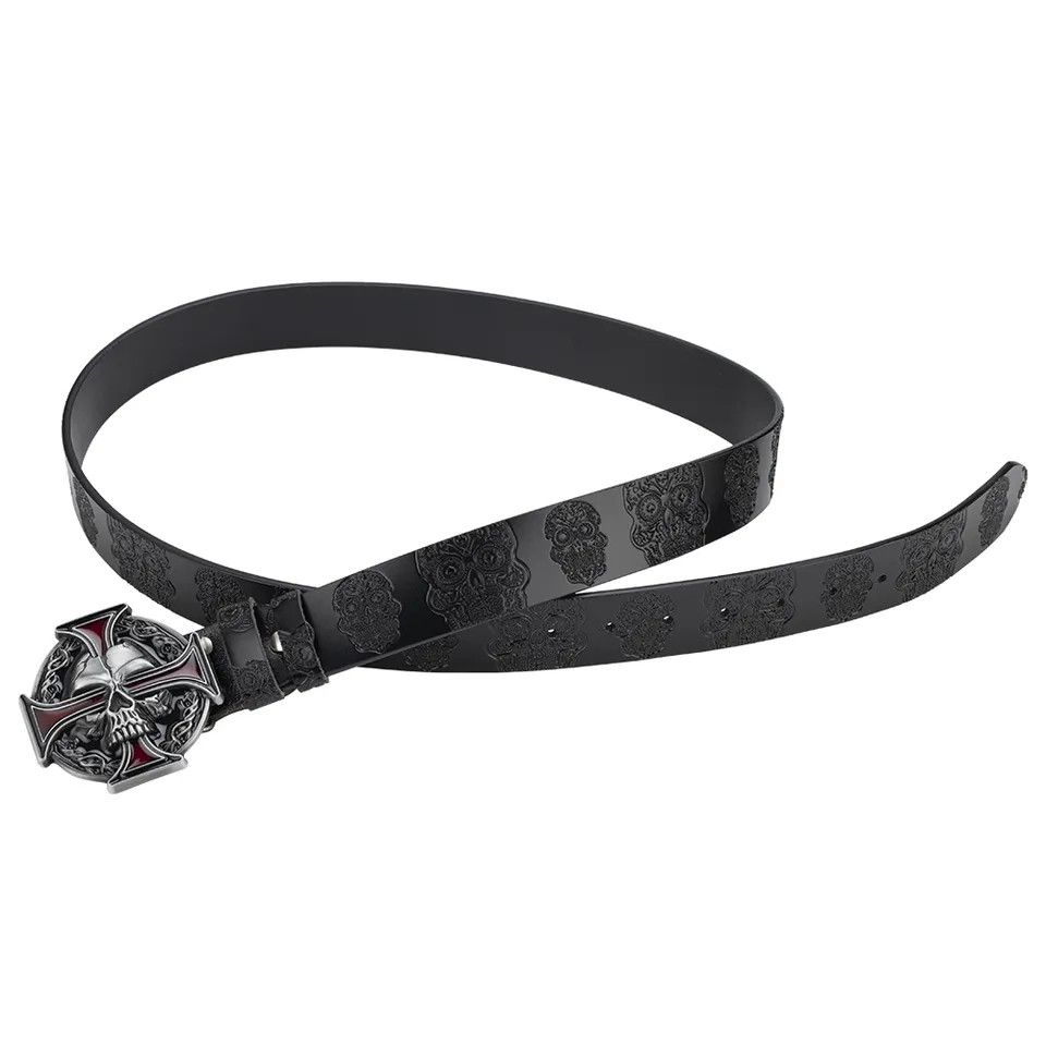 Leather Skull Leather Belts Size ONE SIZE - 4 Thumbnail