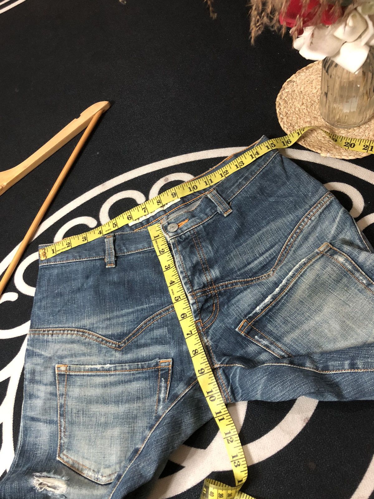 Designer × Issey Miyake × Japanese Brand VINTAGE SUNAOKUWAHARA I.S ISSEY MIYAKE DISTRESED DENIM JEANS Size US 30 / EU 46 - 18 Thumbnail