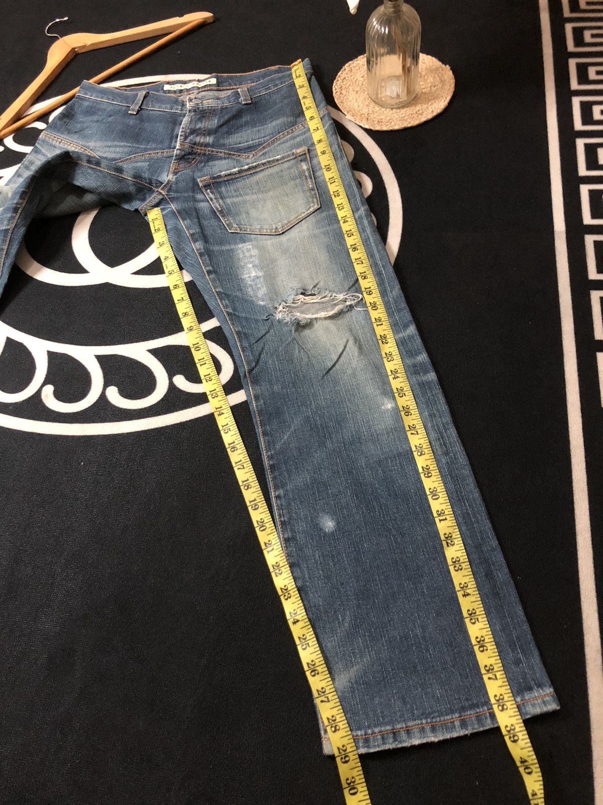 Designer × Issey Miyake × Japanese Brand VINTAGE SUNAOKUWAHARA I.S ISSEY MIYAKE DISTRESED DENIM JEANS Size US 30 / EU 46 - 20 Thumbnail