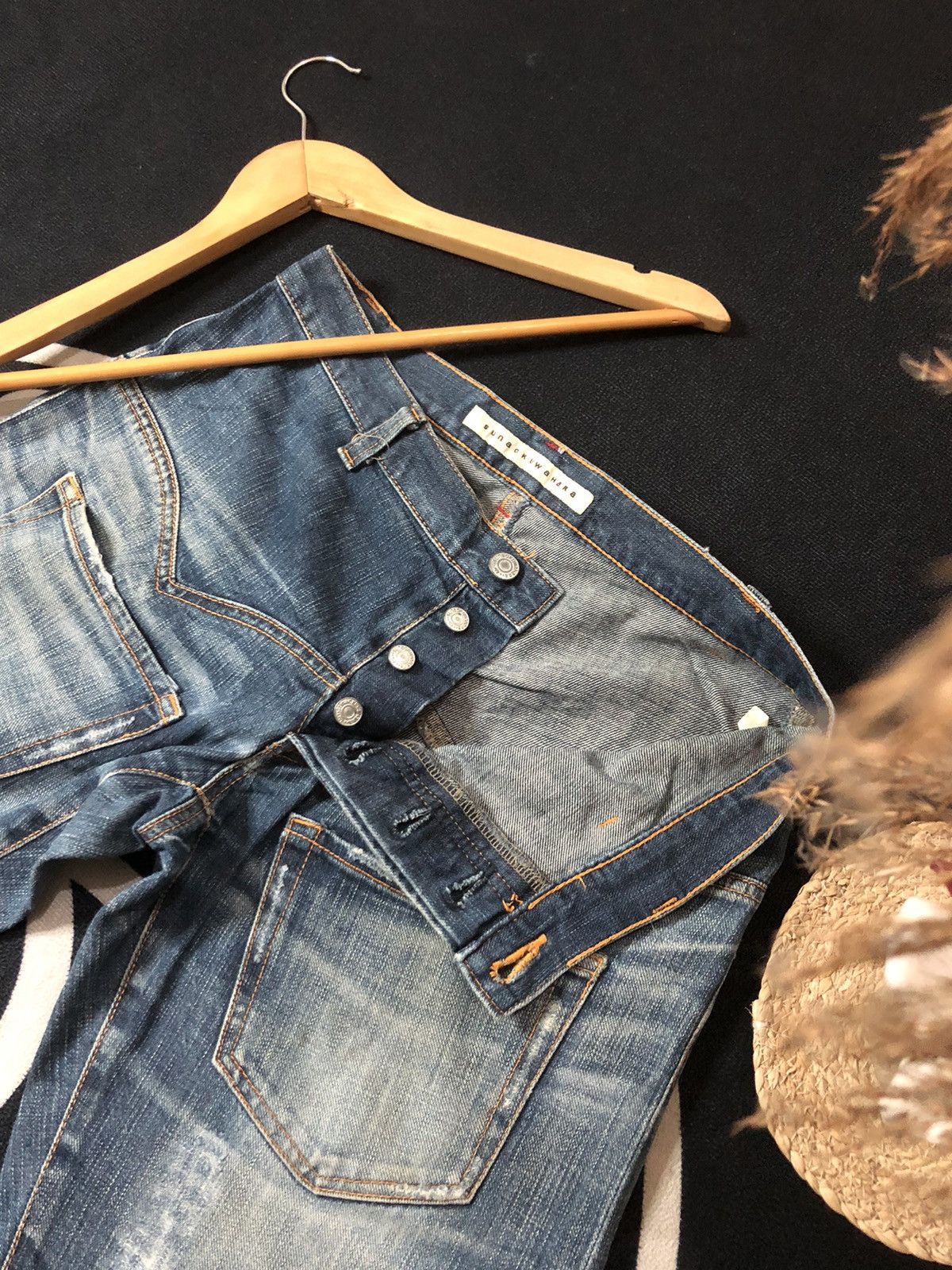 Designer × Issey Miyake × Japanese Brand VINTAGE SUNAOKUWAHARA I.S ISSEY MIYAKE DISTRESED DENIM JEANS Size US 30 / EU 46 - 6 Thumbnail
