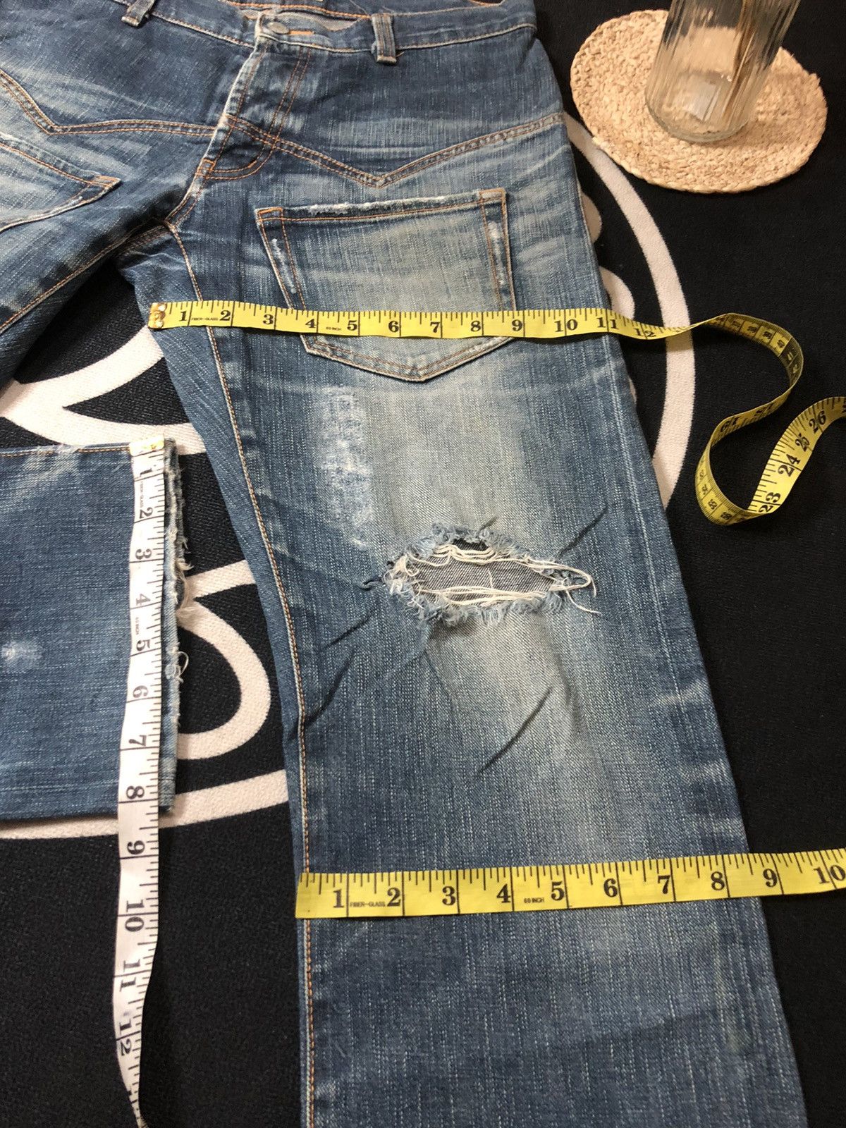 Designer × Issey Miyake × Japanese Brand VINTAGE SUNAOKUWAHARA I.S ISSEY MIYAKE DISTRESED DENIM JEANS Size US 30 / EU 46 - 19 Thumbnail