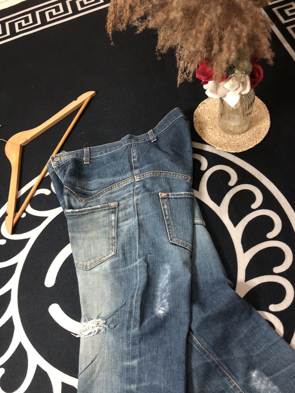 Designer × Issey Miyake × Japanese Brand VINTAGE SUNAOKUWAHARA I.S ISSEY MIYAKE DISTRESED DENIM JEANS Size US 30 / EU 46 - 17 Thumbnail