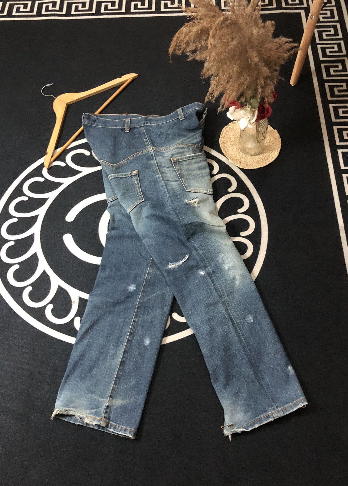 Designer × Issey Miyake × Japanese Brand VINTAGE SUNAOKUWAHARA I.S ISSEY MIYAKE DISTRESED DENIM JEANS Size US 30 / EU 46 - 14 Thumbnail