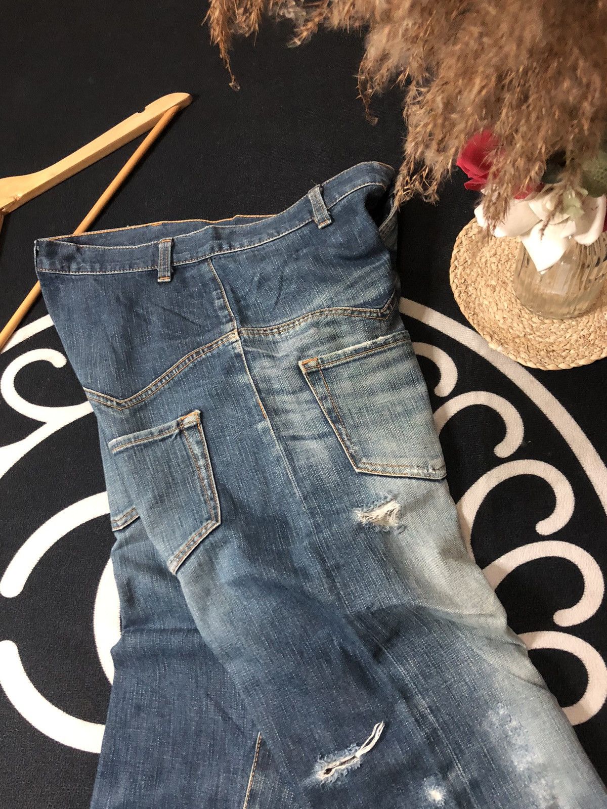 Designer × Issey Miyake × Japanese Brand VINTAGE SUNAOKUWAHARA I.S ISSEY MIYAKE DISTRESED DENIM JEANS Size US 30 / EU 46 - 15 Thumbnail