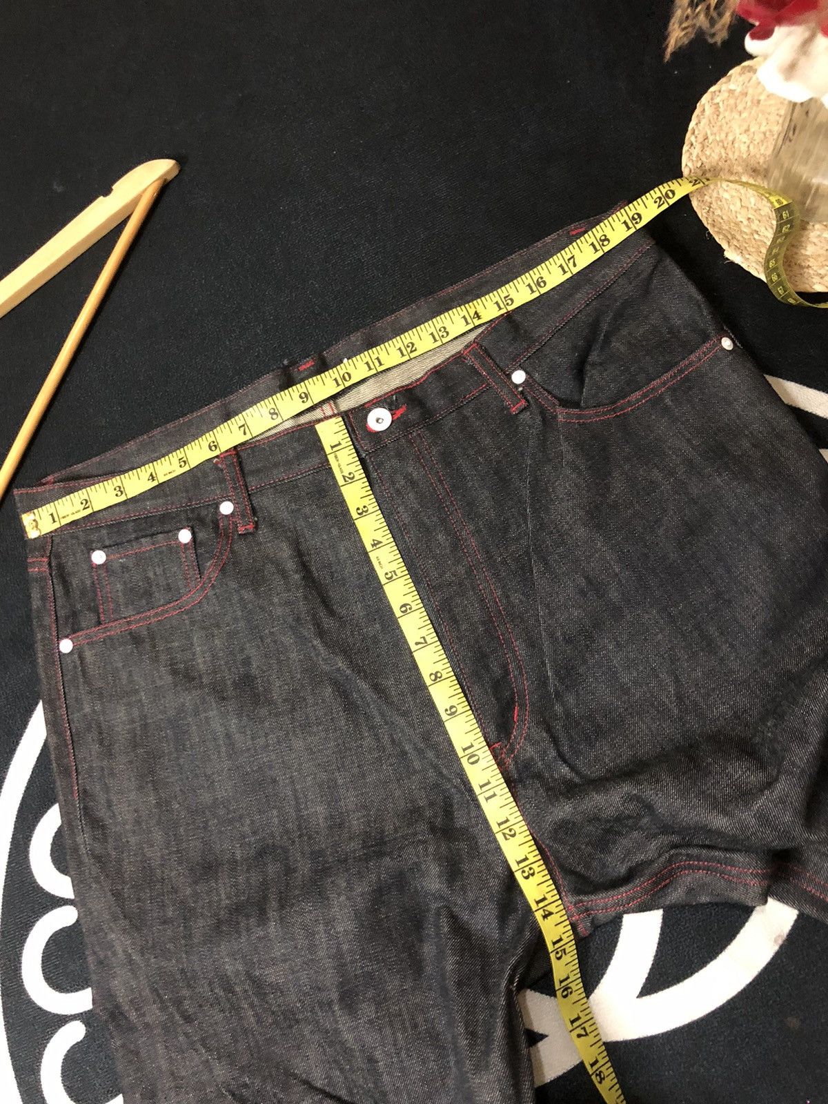 Japanese Brand × Vintage VINTAGE ASIAN CAN CONTROLERZ NIPPON FLAG INDIGO DENIM JEANS Size US 38 / EU 54 - 14 Thumbnail